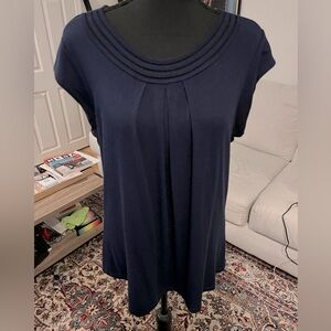 Daniel Rainn Brinn Scoop Neck Pleat Detail Knit Top